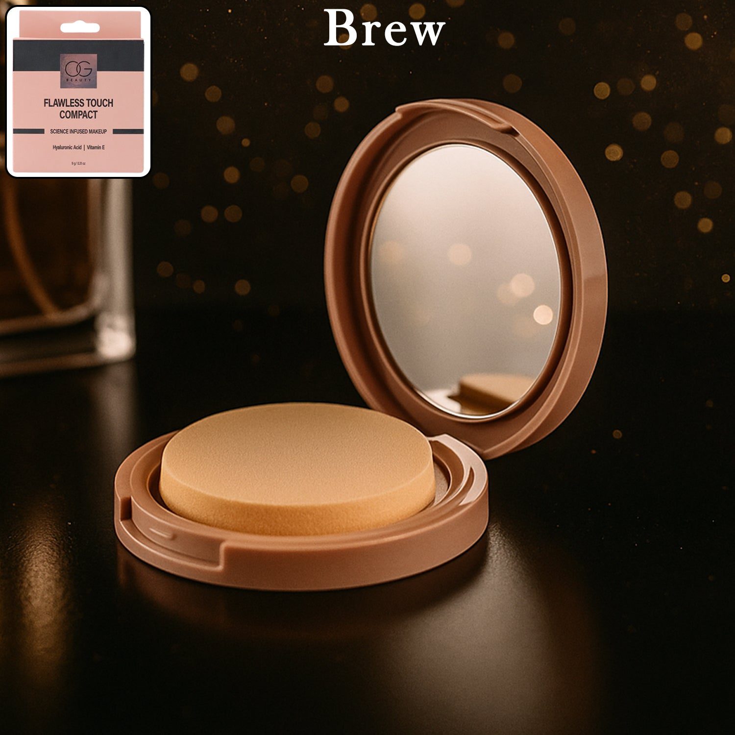 Flawless-Touch-Compact-Brew-01.jpg OG Beauty Brew Flawless Touch Compact Powder (9 GM / 1 Pc) - Front View by Nari Haat, Indian ethnic wear, women cloth...