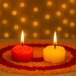 Rose Shaped Wax Candle Set (6 Pc) - Back View by Nari Haat, Indian ethnic wear, women clothing, designer suit