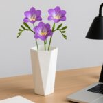 Modern Geometric Hexagon Plastic Flower Vase (1 Pc) - Fabric Detail by Nari Haat, Indian ethnic wear, women clothing,...