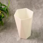 Modern Geometric Hexagon Plastic Flower Vase (1 Pc) - Neckline Detail by Nari Haat, Indian ethnic wear, women clothin...