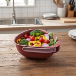 Supermom Kitchen Colander with Foldable Handle and Drain Base - Closeup Embroidery by Nari Haat, Indian ethnic wear, ...