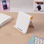 Plastic Foldable Desktop Mobile Stand (1 Pc / White) - Front View by Nari Haat, Indian ethnic wear, women clothing, d...
