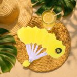 Lemon-Shape Hand Fan - (1 Pc) - Fabric Detail by Nari Haat, Indian ethnic wear, women clothing, designer suit