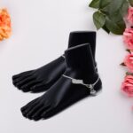 Premium Black Foot Mannequin Display Stand (1 Pair) - Closeup Embroidery by Nari Haat, Indian ethnic wear, women clot...