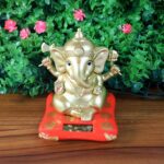 Decorative Religious Large Lord Ganesha Idol with Solar-Powered Base (1 Pc) - Back View by Nari Haat, Indian ethnic w...