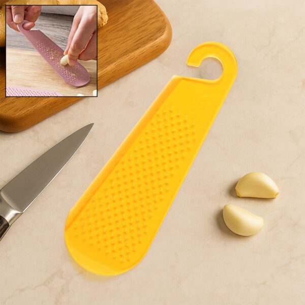 Multipurpose Garlic and Ginger Grater Peeler Tool with Hanging Hook – 1 Pc - Front View by Nari Haat, Indian ethnic...