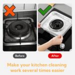 Aluminum Gas Stove Burner Protector Covers (10 Pc / 23x23 cm) - Back View by Nari Haat, Indian ethnic wear, women clo...