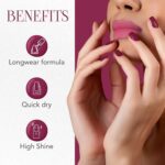 OG Beauty Burgundy Plum Gel Intense Nail Polish (1 Pc / 10 ML) - Fabric Detail by Nari Haat, Indian ethnic wear, wome...