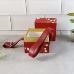 Luxury Gift Packaging Box with Leather Strap - Neckline Detail by Nari Haat, Indian ethnic wear, women clothing, desi...