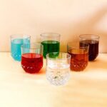 Transparent Diamond-Pattern Drinking Glass Set (6 Pc Set) - Fabric Detail by Nari Haat, Indian ethnic wear, women clo...