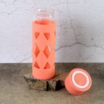 Glass Water Bottle with Protective Sleeve - (1 Pc / 480 ML) - Closeup Embroidery by Nari Haat, Indian ethnic wear, wo...