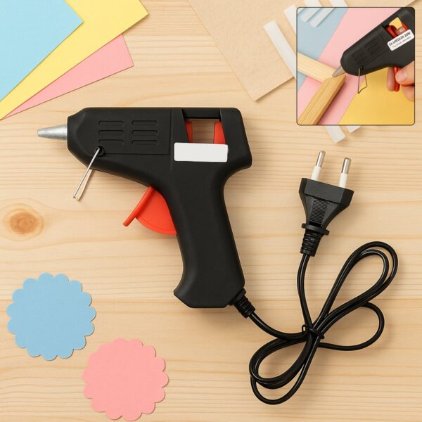 20W Hot Melt Glue Gun  – Fast-Heating Craft & Repair Adhesive Applicator (1 Pc) - Front View by Nari Haat, Indian e...