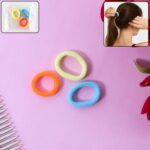 Seamless Soft Hair Elastics - (3 Pc / Set) - Front View by Nari Haat, Indian ethnic wear, women clothing, designer suit