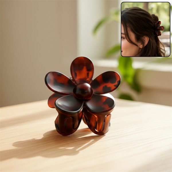 Elegant Plastic Flower Hair Clip (1 Pc / Mix Color) - Front View by Nari Haat, Indian ethnic wear, women clothing, de...