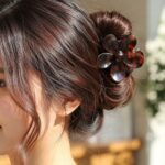 Elegant Plastic Flower Hair Clip (1 Pc / Mix Color) - Sleeve Design by Nari Haat, Indian ethnic wear, women clothing,...