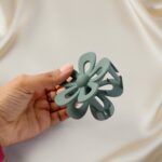 Flower Shaped Hair Claw Clip – 1 Pc - Neckline Detail by Nari Haat, Indian ethnic wear, women clothing, designer suit