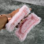 Big-Size Soft Faux Fur Hair Claw Clips (12 Pc) - Back View by Nari Haat, Indian ethnic wear, women clothing, designer...