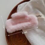 Big-Size Soft Faux Fur Hair Claw Clips (12 Pc) - Fabric Detail by Nari Haat, Indian ethnic wear, women clothing, desi...