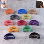Plastic Hair Clamp Grip, Simple Matte Hair Barrette Clamp (12 Pc) - Front View by Nari Haat, Indian ethnic wear, wome...