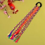 Traditional Multicolor Braided Hair Extension with Tassels - Closeup Embroidery by Nari Haat, Indian ethnic wear, wom...