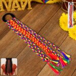 Traditional Multicolor Braided Hair Extension with Tassels - Front View by Nari Haat, Indian ethnic wear, women cloth...