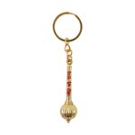 Mace Design “Jai Shree Ram” Golden Keychain (1 Pc) - Sleeve Design by Nari Haat, Indian ethnic wear, women clothi...