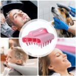 Scalp Massager Shampoo Brush Soft Silicone Hair Washing Comb with Handle - Fabric Detail by Nari Haat, Indian ethnic ...