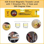 8-inch Magnetic Torpedo Level with 1 Direction Pin, 2 Vials and 360 Degree View - Neckline Detail by Nari Haat, India...