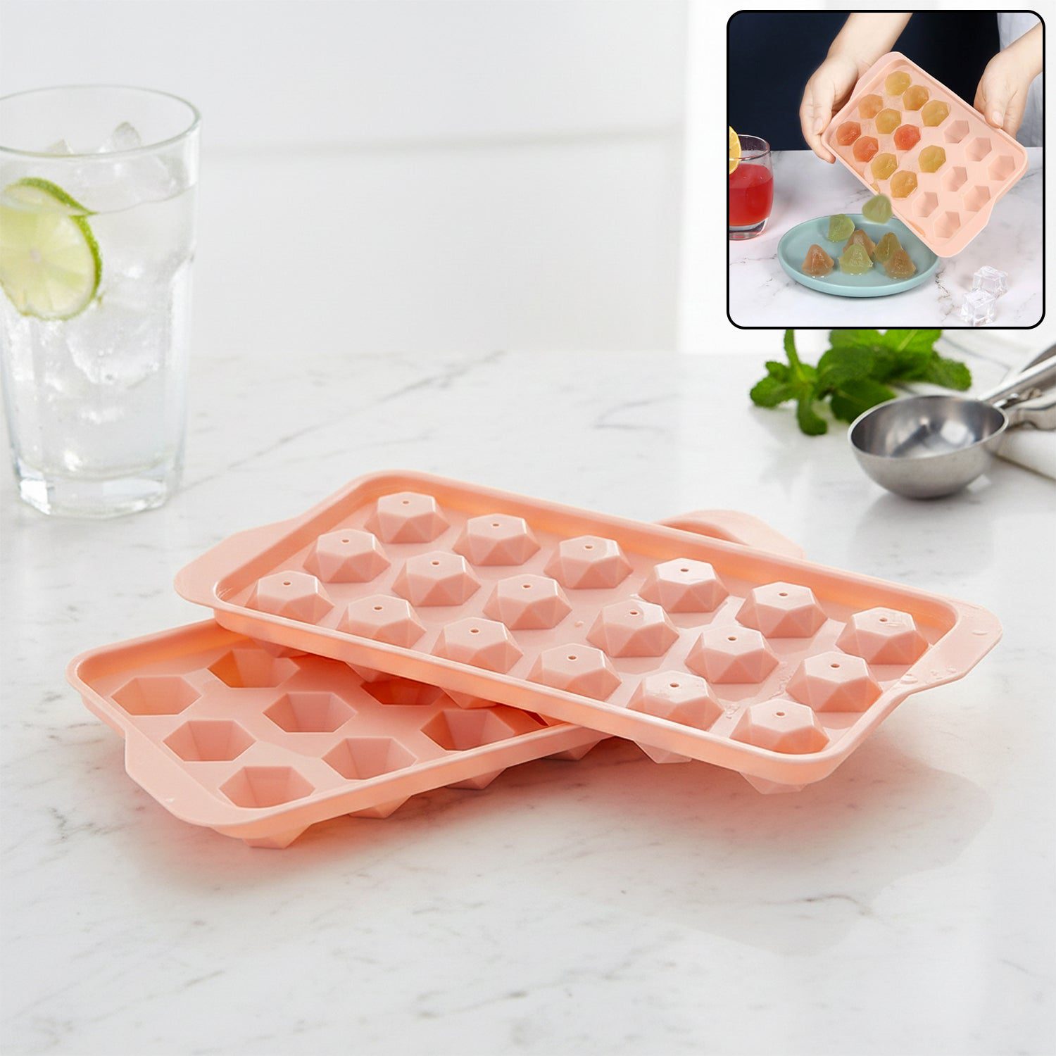 Ice-Cube-Chocolate-Trey-01.jpg Durable Plastic Ice Cube Tray (1 Pc) - Front View by Nari Haat, Indian ethnic wear, women clothing, designer suit