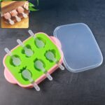 6-Cavity Silicone Ice Cream and Popsicle Mold Tray (1 Set) - Front View by Nari Haat, Indian ethnic wear, women cloth...
