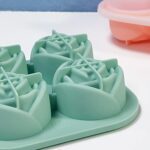 4-Grid Rose-Shape Ice Cube Tray Mold with Lid - Closeup Embroidery by Nari Haat, Indian ethnic wear, women clothing, ...