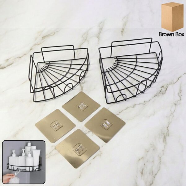 2 Pc Shower Caddy Corner for holding and storing various household stuffs and items etc. - Front View by Nari Haat, I...