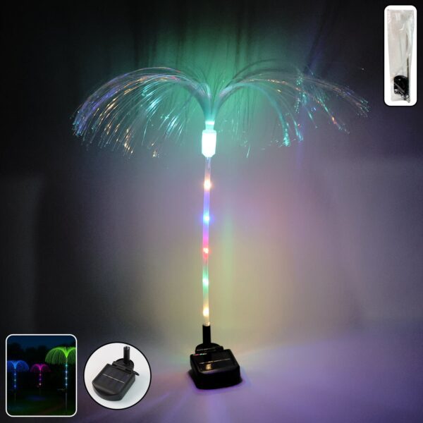 Solar-Powered Fiber Optic Garden Light - (1 Pc) - Front View by Nari Haat, Indian ethnic wear, women clothing, design...