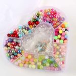 Heart-Shaped Plastic Bead Storage Organizer Box (1 Pc) - Neckline Detail by Nari Haat, Indian ethnic wear, women clot...