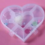 Heart-Shaped Plastic Bead Storage Organizer Box (1 Pc) - Back View by Nari Haat, Indian ethnic wear, women clothing, ...