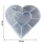 Heart-Shaped Plastic Bead Storage Organizer Box (1 Pc) - Fabric Detail by Nari Haat, Indian ethnic wear, women clothi...
