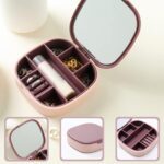 Plastic Jewelry Storage Box with Built-in Mirror & Multi-Section (1 Pc) - Closeup Embroidery by Nari Haat, Indian eth...