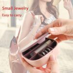 Plastic Jewelry Storage Box with Built-in Mirror & Multi-Section (1 Pc) - Fabric Detail by Nari Haat, Indian ethnic w...