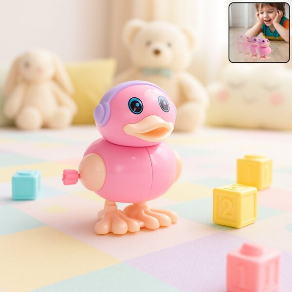 Cute Wind-Up Walking Duck Toy for Kids (1 Pc) - Front View by Nari Haat, Indian ethnic wear, women clothing, designer...