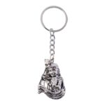 Premium Silver-Finish Metal Keychain (1 Pc) - Sleeve Design by Nari Haat, Indian ethnic wear, women clothing, designe...