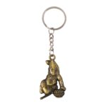 Premium Antique-Gold Metal Bal Krishna Makhan Chor Keychain (1 Pc) - Sleeve Design by Nari Haat, Indian ethnic wear, ...