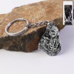 Premium Silver-Finish Metal Keychain (1 Pc) - Front View by Nari Haat, Indian ethnic wear, women clothing, designer suit