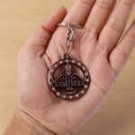 Decorative Metal “Jai Shree Shyam” Keychain (1 Pc) - Closeup Embroidery by Nari Haat, Indian ethnic wear, women c...