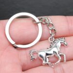 Premium Metallic Horse Shape Keychain (1 Pc) - Closeup Embroidery by Nari Haat, Indian ethnic wear, women clothing, d...
