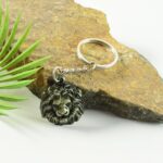Premium Lion Head Metal Keychain (1 Pc) - Closeup Embroidery by Nari Haat, Indian ethnic wear, women clothing, design...
