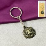 Premium Lion Head Metal Keychain (1 Pc) - Front View by Nari Haat, Indian ethnic wear, women clothing, designer suit