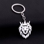 Stylish Metal Lion Head Keychain (1 Pc) - Closeup Embroidery by Nari Haat, Indian ethnic wear, women clothing, design...