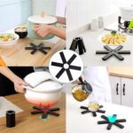 Folding Insulated Pad for Hot Pots - Foldable Trivet Mats (1 Pc) - Closeup Embroidery by Nari Haat, Indian ethnic wea...