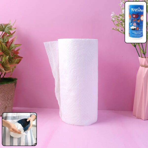 Freshee Kitchen Paper Towel Roll - 60 Sheets (21.5 × 22 cm Each) - Front View by Nari Haat, Indian ethnic wear, wome...