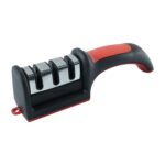 Manual Red & Black Knife Sharpener – 3-Stage Tool for Ceramic & Steel Knives - Sleeve Design by Nari Haat, Indian e...